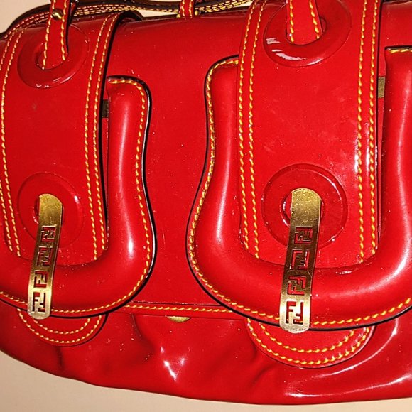 Authentic Rare Fendi Tulipano Patent Leather B (Buckle) Handbag - Picture 1 of 16